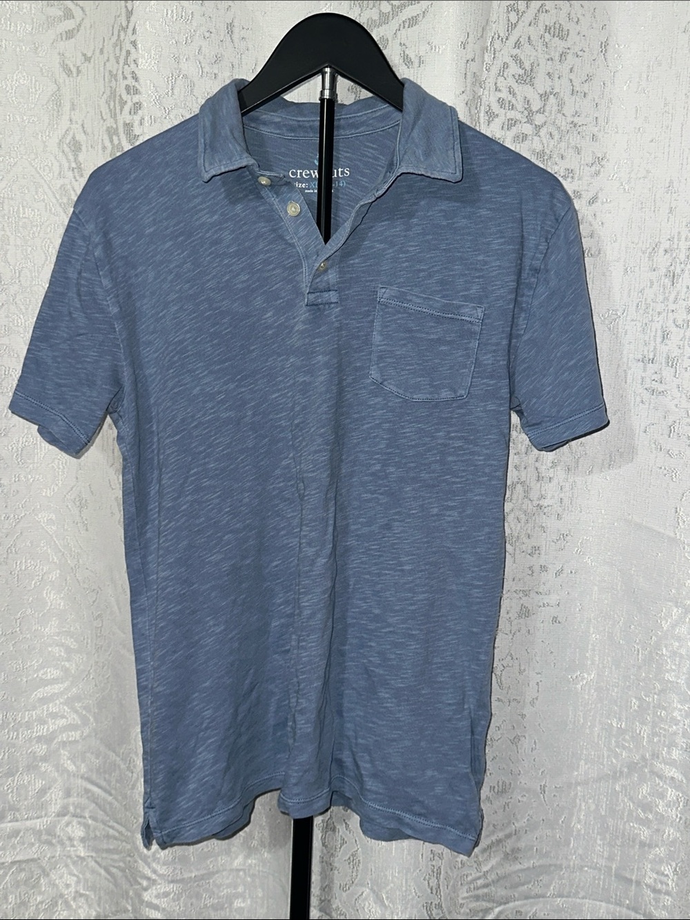 Crewcuts Heathered Blue Short-Sleeve Polo with Pocket, Sz XL (12/14)